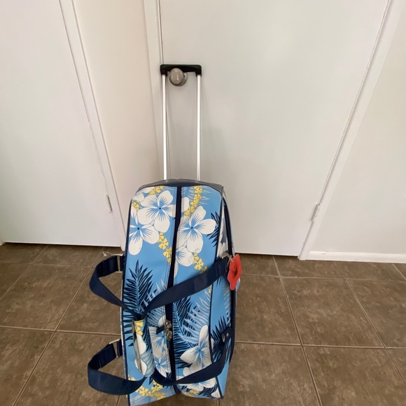 Vintage ✈️Roxy Hawaiian Print Large Duffle Bag roll Suitcase *READ Like New - Picture 7 of 7